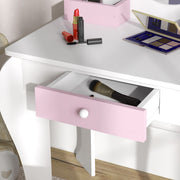 Kids Unicorn Dressing Table Set With Mirror And Stool Ideal For Bedroom Play White