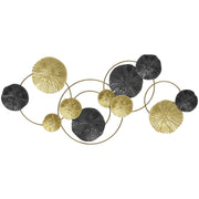Modern Metal Wall Art With Decorative Multi Disc Design For Living Room Feature Wall Silver AOSOM