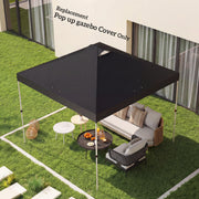 Gazebo Roof Replacement Waterproof UV Protection for 3 x 3 m Frames Black Outsunny