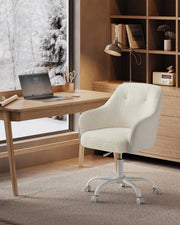 Cappuccino Beige office chair in a home office lifestyle setting beside a desk and window