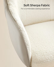 Close-up of the soft sherpa fabric texture on the chair seat and backrest