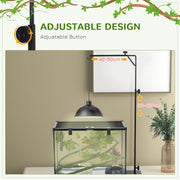 Adjustable Reptile Lamp Stand with Hook and Stable Base for Terrariums Black AOSOM