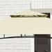 8 x 5 ft Beige Grill Gazebo Canopy Double Tier BBQ Shelter with Shelves and Hooks by Outsunny