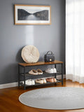 Vasagle shoe bench with cushioned seat and mesh shelves - studio photo