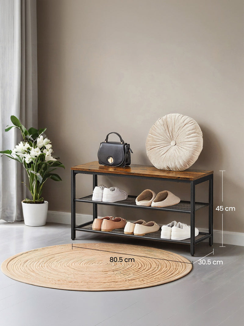 Vasagle shoe bench - lifestyle photo in a hallway entryway