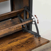 Close up of the metal hinge that holds each flip door as it opens