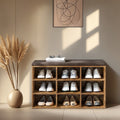 Vasagle shoe bench styled in a hallway entryway
