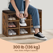 Vasagle shoe bench dimensions diagram