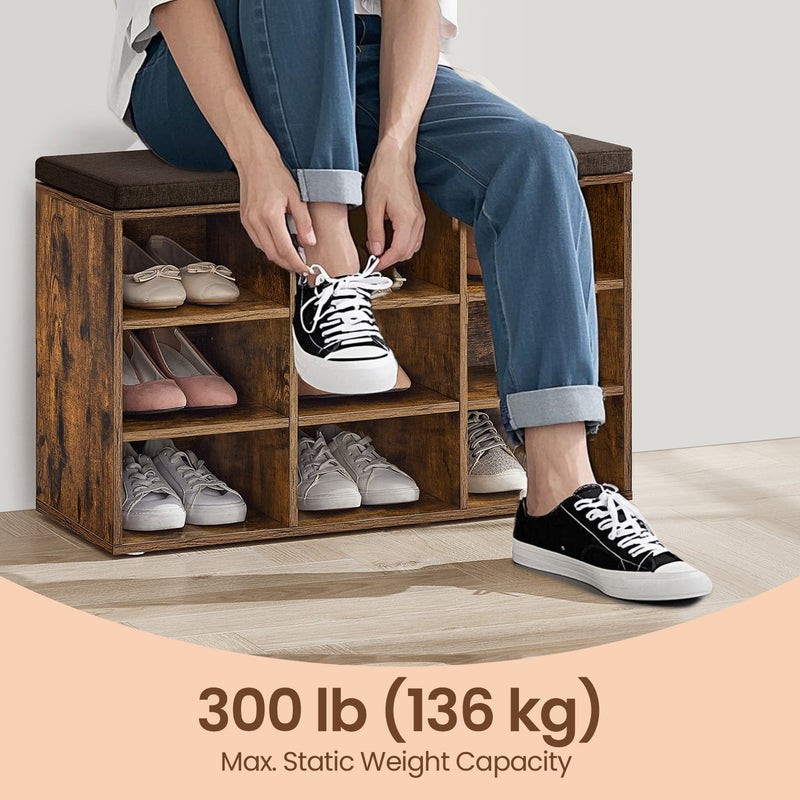 Vasagle shoe bench dimensions diagram