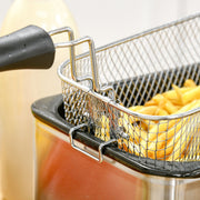 3 Litre Deep Fat Fryer with Timer Adjustable Temperature and Viewing Window Silver