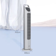 31 Inch Oscillating Tower Fan with Remote and Timer for Home or Office Use, Silver