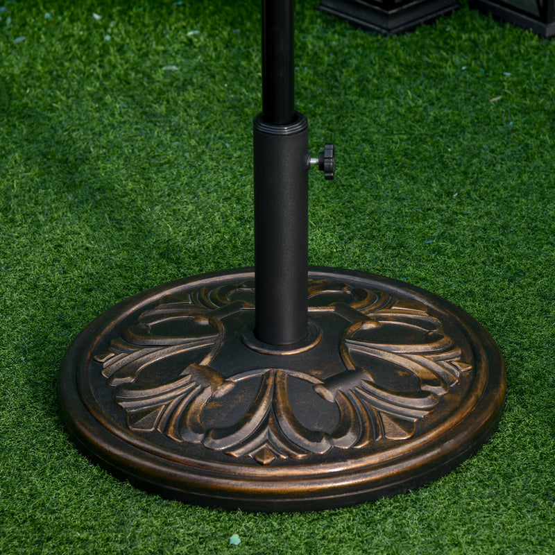 Bronze Round 13kg Garden Parasol Base Weight Stand Ideal for Outdoor Umbrella Stability