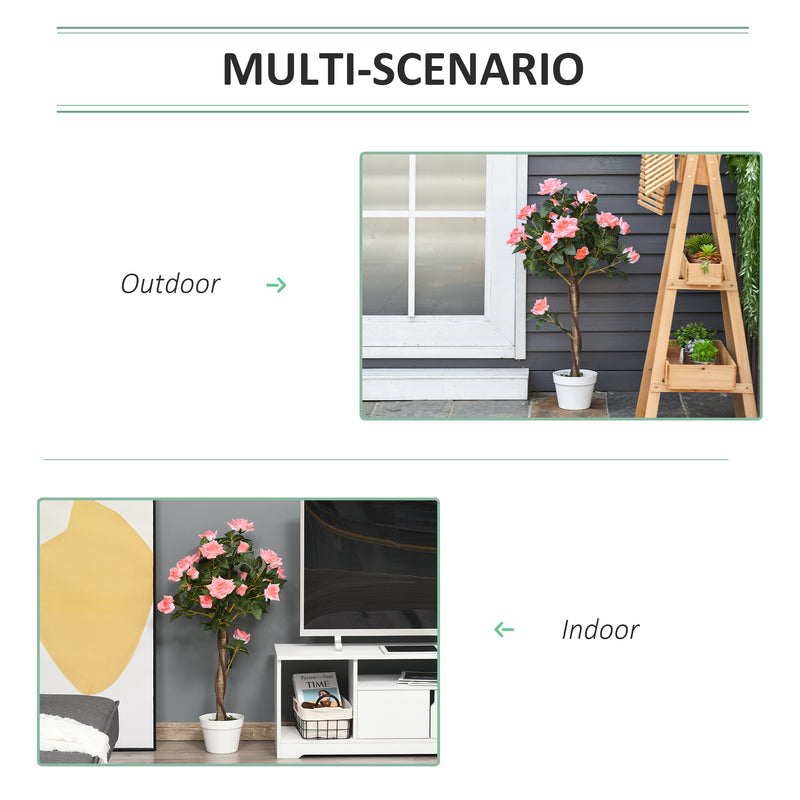 Set of 2 Pink Rose Artificial Plants in Pots 90cm Tall for Indoor and Outdoor Decor