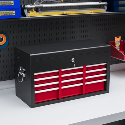 Steel Tool Chest with 6 Lockable Drawers Ideal for Garage or Workshop Storage Red