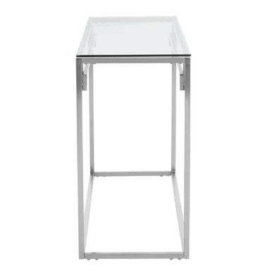 Side view of the console table showing its slim 40cm depth