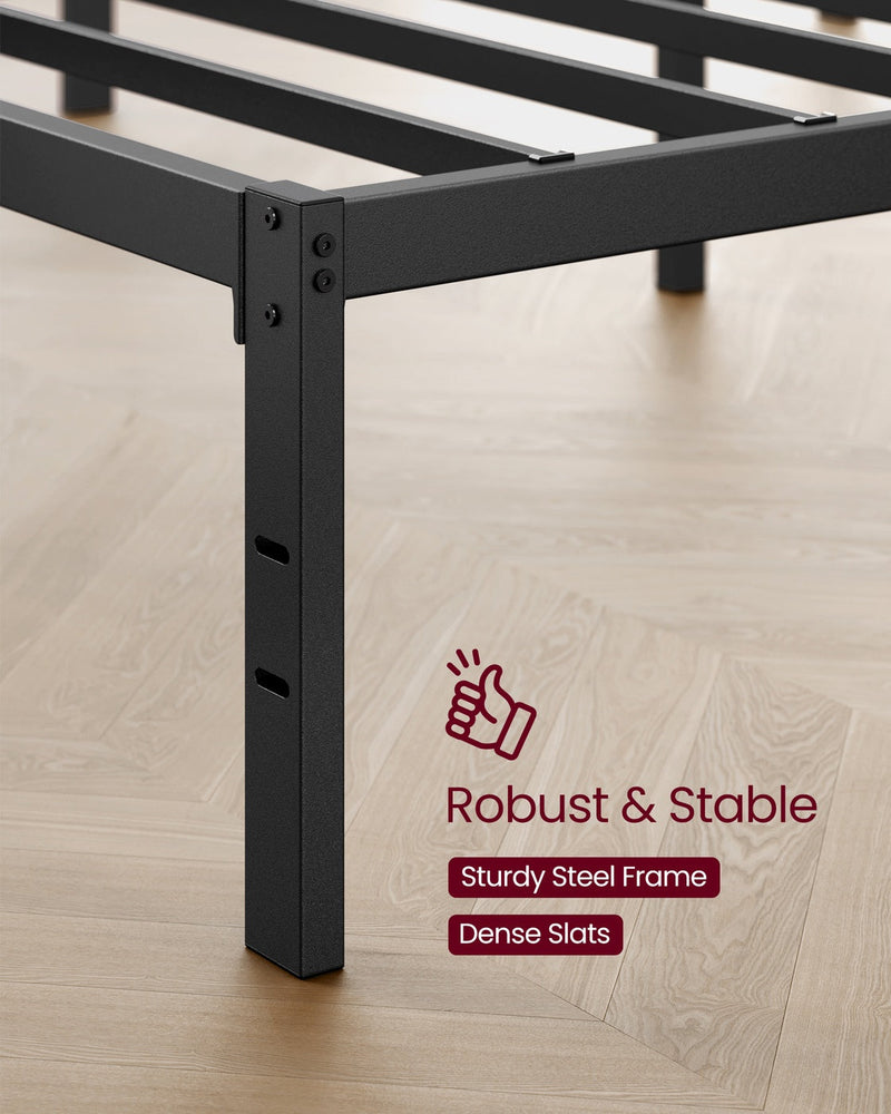 Close-up of steel leg and bolted joint, sturdy steel frame detail