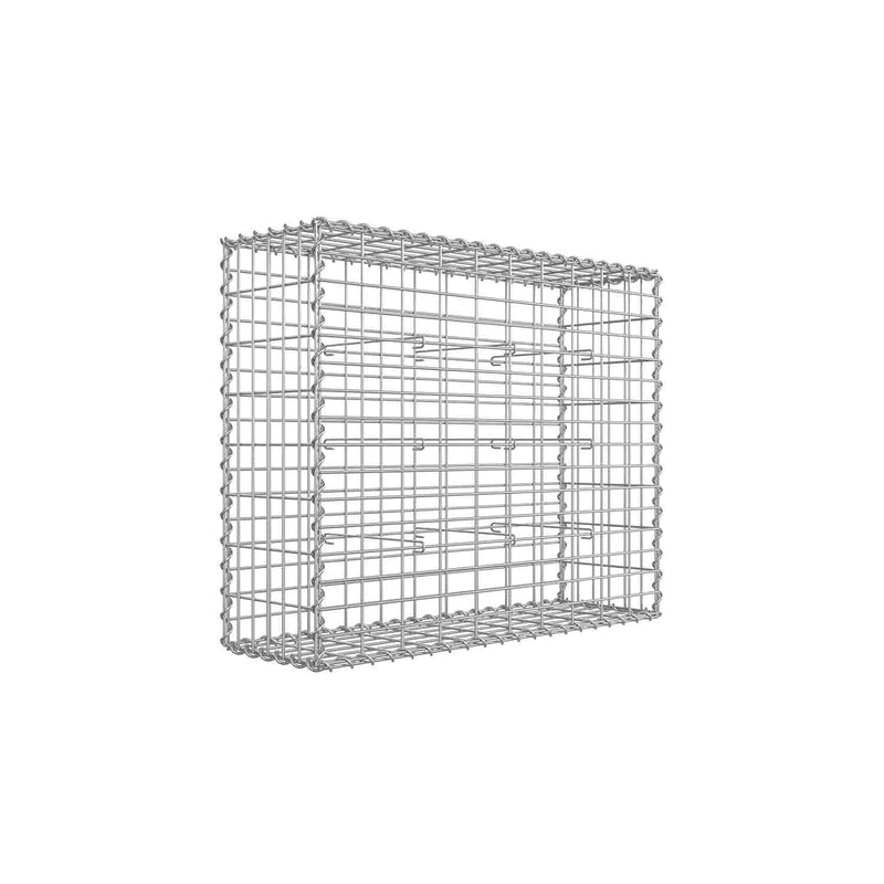 Wireframe render of a single empty metal gabion cage