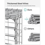 Close-up comparison showing the 4 mm galvanised steel wire diameter