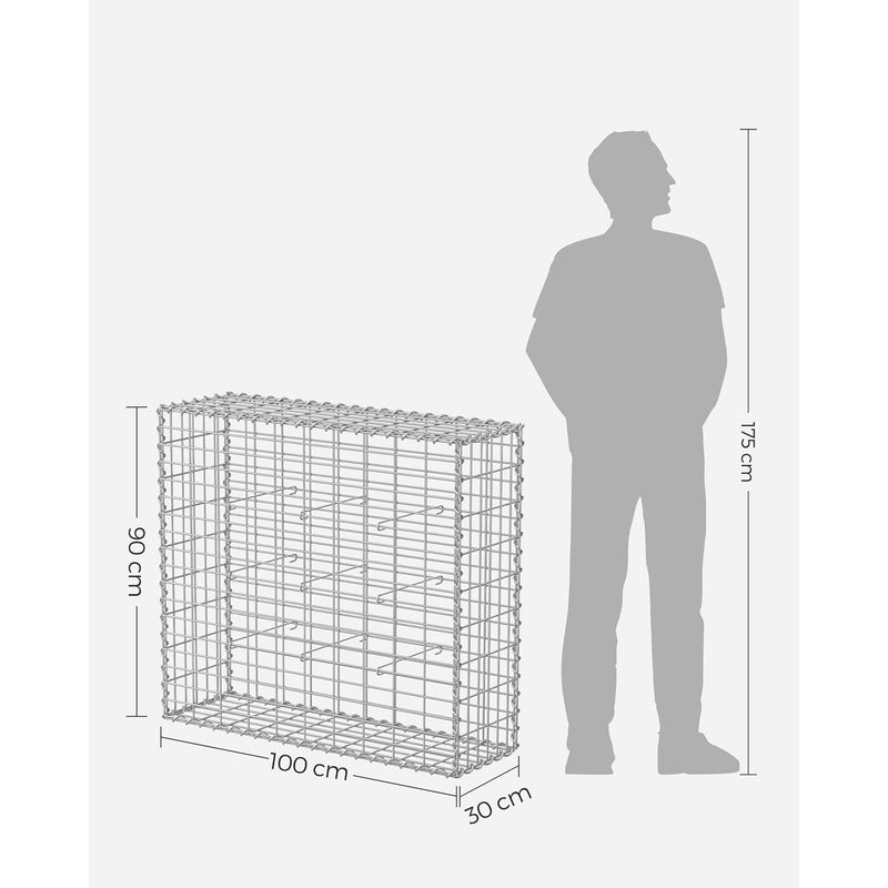 Dimension diagram showing the cage measures 100 x 30 x 90 cm