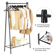 Feature image showing the connecting screws and the mesh shelf with plastic panel