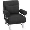 Homcom black 3-in-1 single sofa bed chair with pillow, studio shot