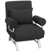 Homcom black 3-in-1 single sofa bed chair with pillow, studio shot