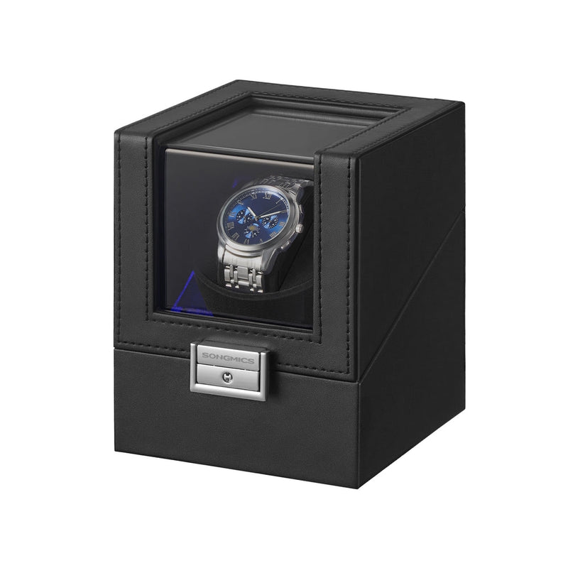 SONGMICS single watch winder box in black, main product shot