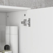 Tall Slim Bathroom Storage Cabinet With Adjustable Shelves And Drawer, High Gloss White