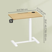 Dimensions diagram showing the 80 cm by 45 cm tabletop and a 65 to 102 cm height range