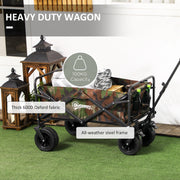 Folding Steel Frame Garden Trolley with 95L Capacity and Handle for Outdoor Use