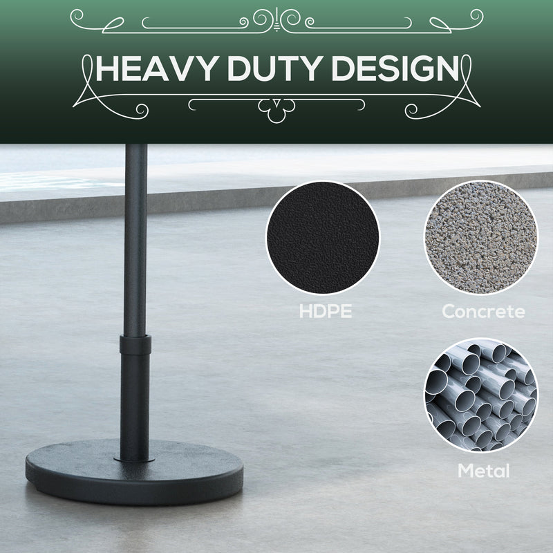 15kg Rattan Effect Parasol Base Heavy Duty Umbrella Stand For Garden Or Patio Use