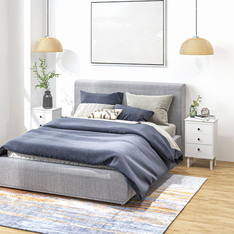 Set of 2 Modern Bedside Tables with 3 Drawers Ideal for Bedroom Storage White