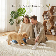 Living Room Rug with Thick Soft Pile and Slip Resistant Backing Cream AOSOM