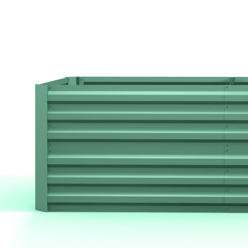 Galvanised Steel Raised Garden Bed With Reinforced Frame For Outdoor Planting Light Green AOSOM
