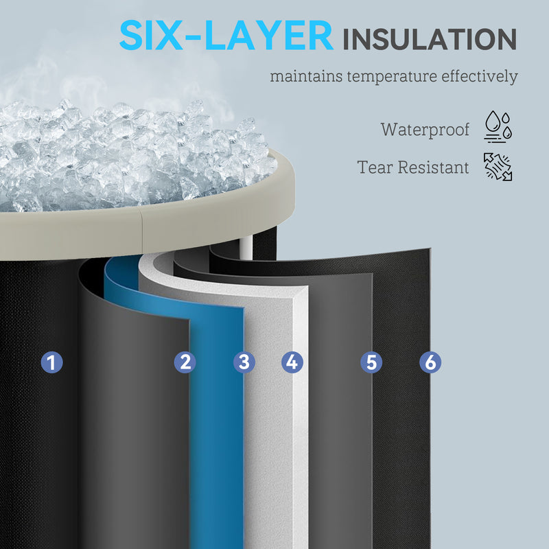 Black 210L Portable Ice Bath Tub for Cold Water Therapy and Recovery by SPORTNOW