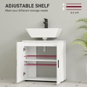 White Under Sink Bathroom Cabinet with Adjustable Shelf and Storage Space