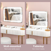 White Vanity Mirror With Lights And 10X Magnifier For Bedroom Or Dressing Table Use