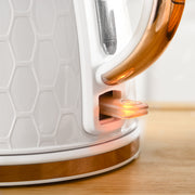 Fast Boil 17L Electric Kettle and 4 Slice Toaster Set With Adjustable Browning Control White