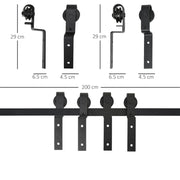 Dimension diagram showing the 200 cm track with hanger straps measuring 29 cm tall