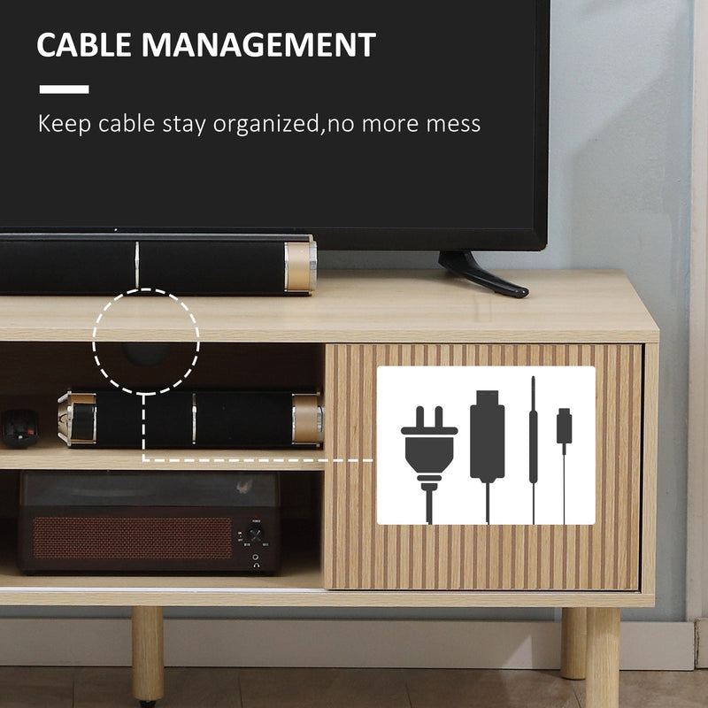 Cable management panel showing the cable hole at the back of the cabinet keeping wires tidy