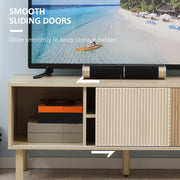 Smooth sliding doors panel showing one door slid open to reveal hidden storage