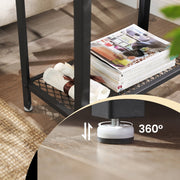 Vasagle side table shown holding books and decor items