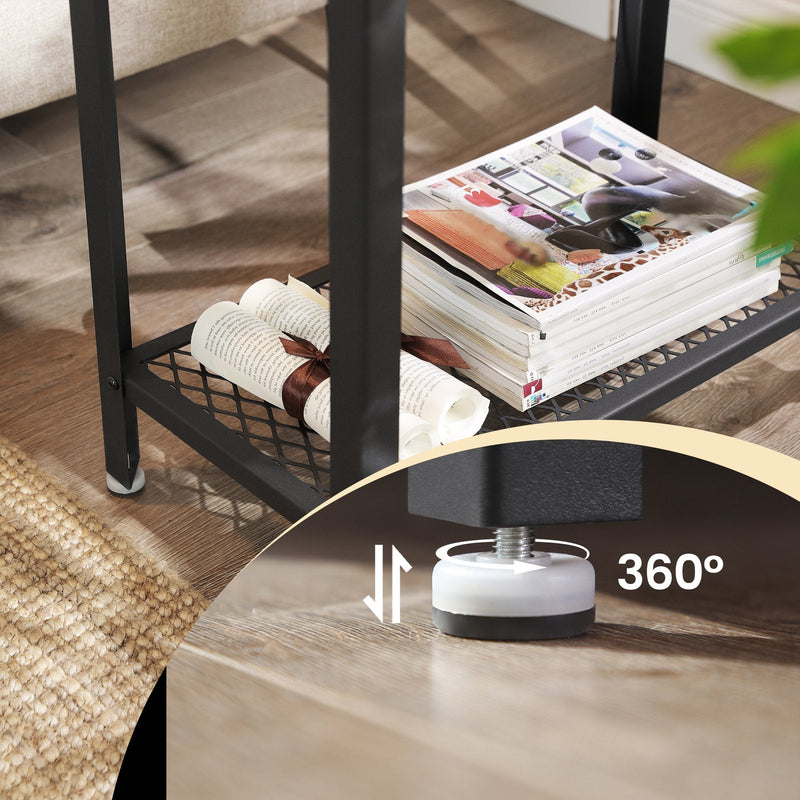 Vasagle side table shown holding books and decor items