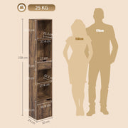 Dimensions diagram of the slim bookcase showing 158 cm height, 30 cm width, 24 cm depth and 25 kg capacity