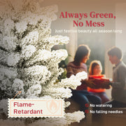 Flame-retardant panel for the slim flocked Christmas tree with no watering and no falling needles
