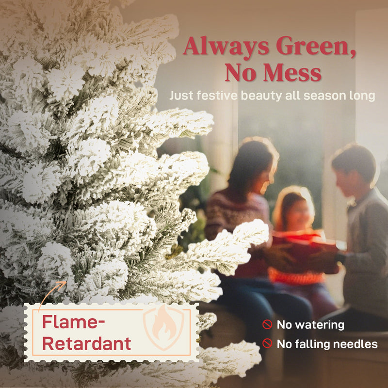 Flame-retardant panel for the slim flocked Christmas tree with no watering and no falling needles
