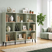 Close-up of the two open cube sizes for books and baskets
