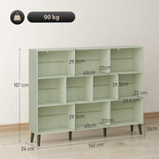 Bookcase styled in a narrow hallway against a wall