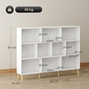 Bookcase styled in a narrow hallway against a wall
