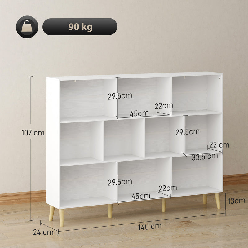 Bookcase styled in a narrow hallway against a wall